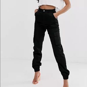 Missguided cargo trousers in black